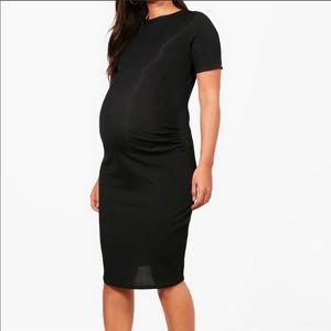 Maternity Basic Rib Crew bodycon dress